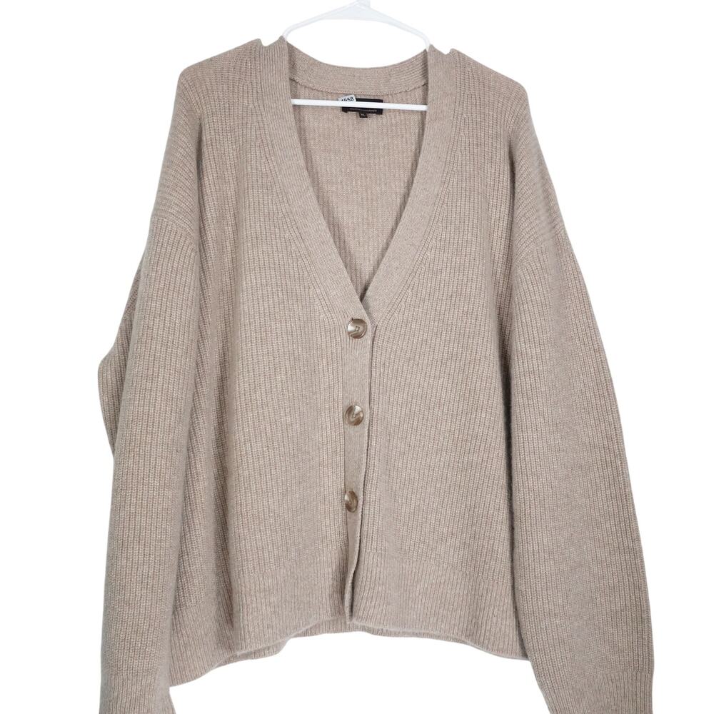 GUC Repaired Quince XL Oatmeal Mongolian Cashmere Fisherman Cropped Cardigan - Picture 3 of 12